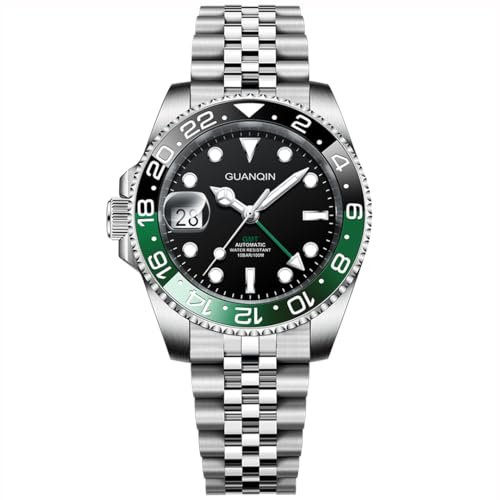 RollsTimi Herren GMT Automatik Uhren Japan NH34 Uhrwerk Edelstahlband 100M wasserdicht voll Leuchtend Mode Sport 40mm Uhr