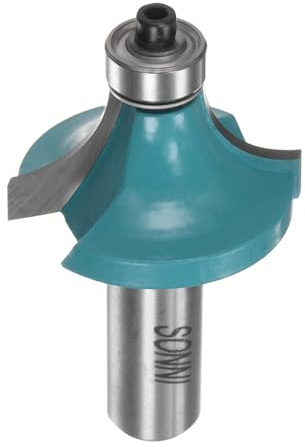 QUARKZMAN Fresa per Bordi Arrotondati 1/2 Attacco 1/2 Punta Arrotondata con Bordo Arrotondato in Carburo con Guida per Cuscinetto Fresa Lavorazione Legno, Ciano