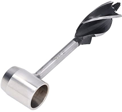 Trivella Bushcraft, Trivella Manuale Bushcraft in Acciaio, Strumento di Sopravvivenza Bushcraft, Chiave per Trivella Manuale, Attrezzatura Bush Craft con Custodia in Pelle