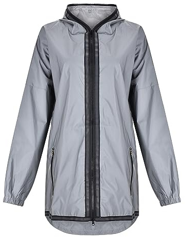 Generisch Reflektierende Jacke Herren Damen Wasserabweisend Trainingsjacke Unisex Voll Reflektierende Reflekierend Laufjacke Winddicht Reflektor Atmungsaktiv Reflektoren Winter Neon Jacke