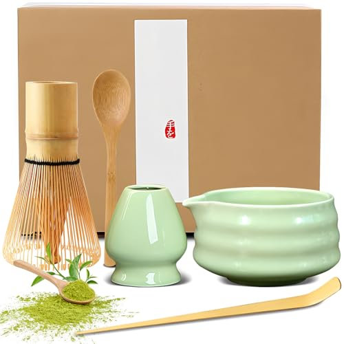5 pezzi Matcha Kit Matcha Whisk Set Frusta al Matcha per la Preparazione del tè matcha, Ottimo per la Casa, l'ufficio e la Sala da Tè