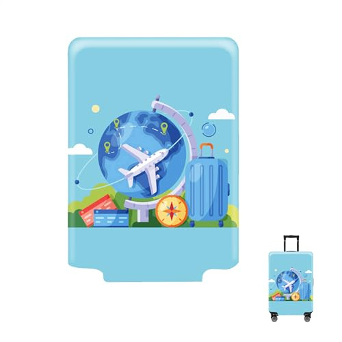 xiruiubao Coprivaligia,Copri Valigia,20-22 Pollici,Copri Valigia Media,Lavabile Coprivaligia Media,Elastica Copertura Valigia,Cover Valigia Antipolvere,Custodia Valigia per Trolley,Blu