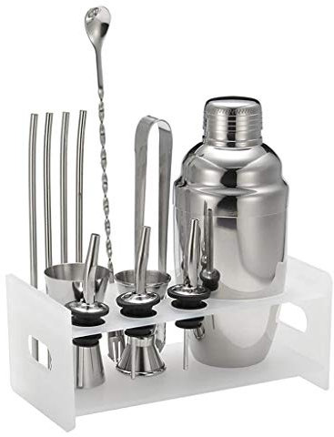 Shaker Barware Set Rostfritt Cocktail Shaker Set Barmender Kit Inkluderar Plastrack(350 ml)
