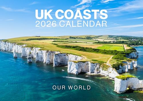 Coastal Calendar 2026 UK Coasts - Large 12 Month 2026 Calendar Month to View British Coasts - 2026 Wall Calendar UK Made by Our World