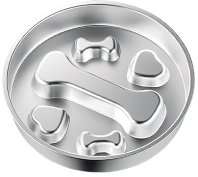 Cuenco de alimentación Lenta para Perros- Anti-cocción sin Deslizamiento de Acero Inoxidable | Tazón de Alimentos de Alta Capacidad Espesada | Placa de alimentación para Mascotas