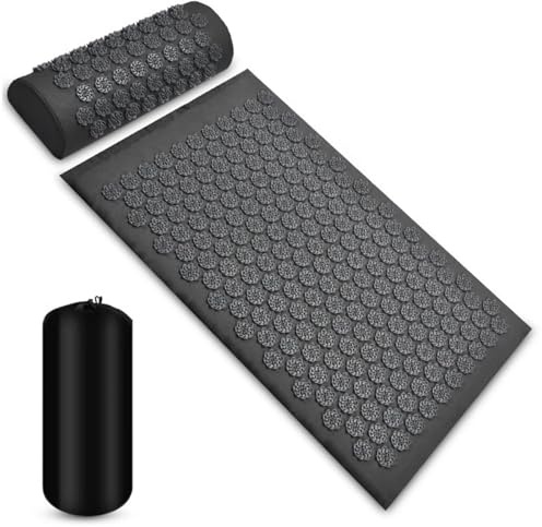 Esterilla Acupresion Aplicador del cojín de la estera masaje acupresión yoga for parte posterior pie cuello para la relajación(Grey)