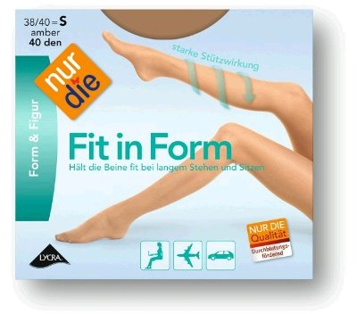 Endast passformen i form 40 DEN starka stödeffekt, halvogenomskinliga fina strumpbyxor, silkeslent matt utseende avlastar benen komfortlinning kvinnor, Mandel, S