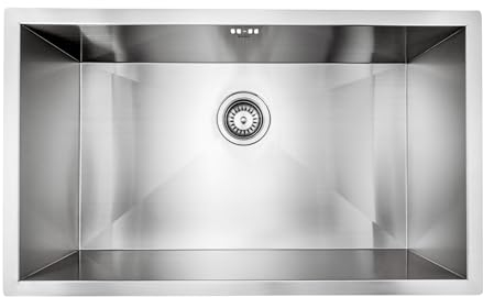 ENKI Large Kitchen Sink Stainless Steel 1 One Single Bowl Rectangular Undermount