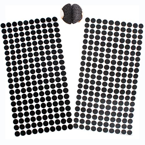 saizone Tondini Adesivi Tondo,Punti Autoadesivi Con,Diametro 10mm,200 Coppie 400 Pezzi Gancio e Anello Nastro Puntini Auto Adesivo,per Decorazioni da Parete,Foto,Oggetti,Per Tutte le Superfici (Nero)