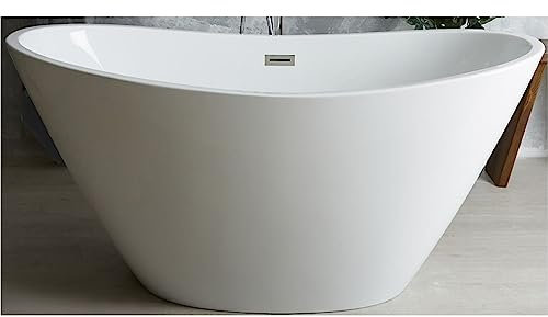 Milano Irwell White 1700mm x 750mm Double Ended Freestanding Slipper Bath Waste Chrome Overflow