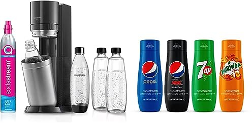 Sodastream Duo Megapack, Gasatore D’Acqua Per Trasformare L’Acqua In Acqua Frizzante, Nero, ‎29 x 25.6 x 44.4 cm; 6.4 Kg & Mix Concentrati X Pepsi Regular Bundle, 1760 Millilitro