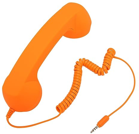 Retro 3,5 Mm Telefonlur, Telefonlur för Mobiltelefon, Strålningssäker Retro Telefonlur, Gammalt Telefonheadset, Handhållen Mottagare för Mobiltelefon (Orange)