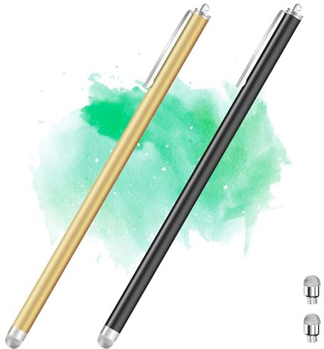 iMoebel Tablet Stift 2 Pack Faserspitze Touchscreen Stifte Verlängert 18,5CM mit Clip, Universal Passiv Stylus Touch Pen kompatibel mit kapazitiven Touchscreens Handys Tablets