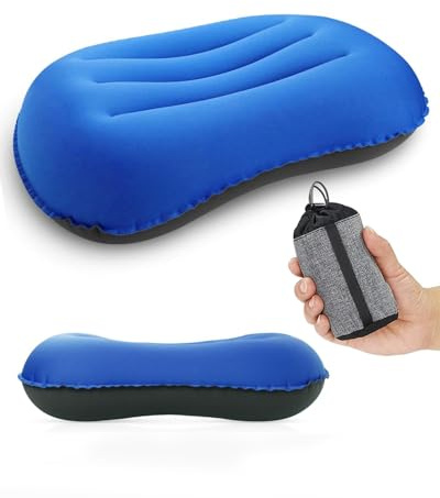 Jovrun Ultralight Compact Inflatable Camping Pillow With Storage Bag for Neck Support - Ergonomic Blow Up Design for Hiking Traveling - Orange 42 * 31 * 10cm