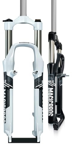 Wkantlaes 26 Inch Mountain Bikes Suspension Fork, 1 1/8 Straight Tube Mountain Bicycles Front Forks 100Mm Travel Mechanical Fork Manual Lockout QR 9Mm Disc/V Brake,Gray,26