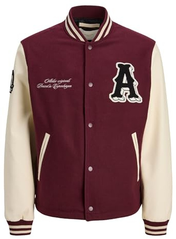 JACK & JONES Jacket Jornantucket-Giacca College, Tawny Port, M Uomo
