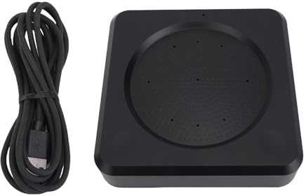 Cheotime Conference USB Micrófono, 6 AI Mics 360 ° Pickup de Voz, reducción de Ruido, Altavoz USB C, diámetro de camioneta de 10 Metros, Altavoz de la Sala de conferencias para