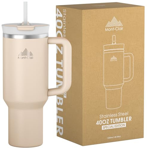 Tumbler 40oz - Trinkflasche mit Strohhalm 1.2L - Auslaufsicher Thermobecher mit Strohhalm Kühlt 10 Stunden - 48 Stunden Eisgekühlt - Trinkbecher mit Deckel und Strohhalm BPA Frei - Rosenquarz