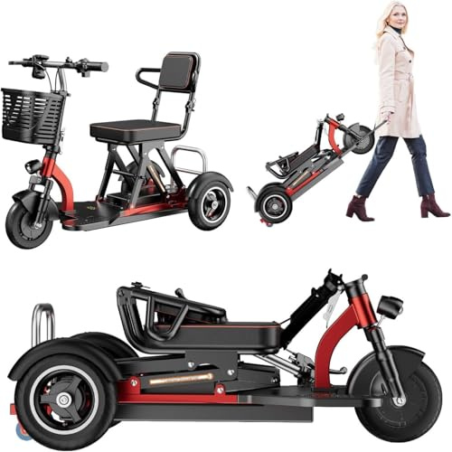 Scooter de mobilité Pliable et léger à 3 Roues siège Confortable fauteuils roulants électriques Scooters motorisés pour Personnes âgées