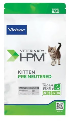 Virbac Vet Hpm Cat Baby Pre Neutered Nourriture Complet 3 kg pour Chaton