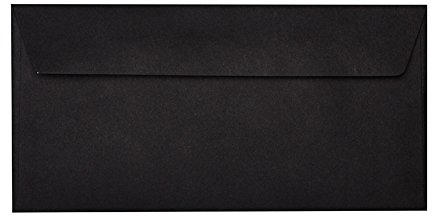 Paper24 je 25 DIN lang Briefumschläge mit Haftstreifen (ohne Fenster) 11x22 cm Schwarz