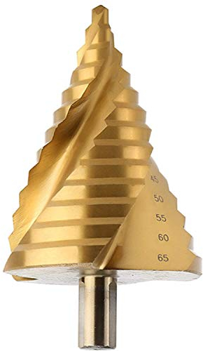 SANDS Taladro Escalonado de Ranura en Espiral HSS Extragrande Cortador de Orificios Broca Recubierto de Titanio 13 pasos 6-65 mm