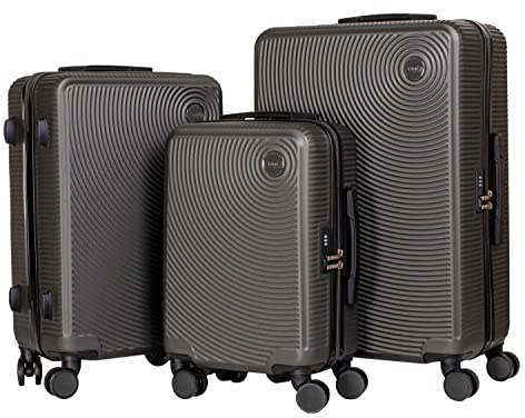 CABIN GO 5513 - Set di 3 valigie - bagaglio a mano da 55 cm, valigia media da 65 cm, valigia grande da 76 cm, in ABS rigido.