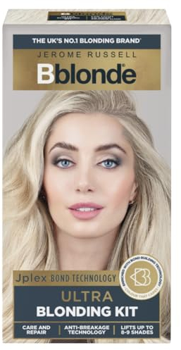 Jerome Russell Bblonde Ultra Blonding Hair Dye Kit - Blonde Hair Dye for Light to Dark Brown Hair Colour with Jplex Technology & Mineral Oils for Anti-Breakage, Hair Dye Permanent Lifts 8-9 Shades