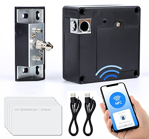 CODACE RFID Schrankschloss, 2 Stück Intelligente NFC Elektronische Schlösser für Holzschrank, Schrank, Speisekammerschublade
