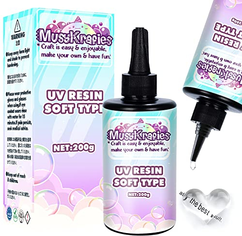 Musykrafties UV-Harz Kleber transparent Kunstharz weich DIY Basteln Schmuck 200ml