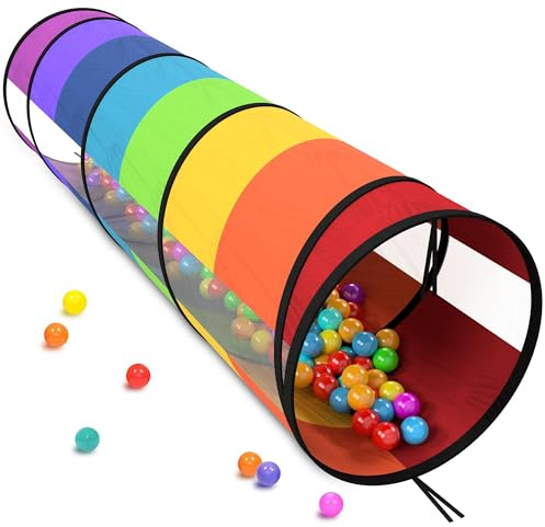 Extra-Large Play Tunnel for Toddlers 1-3 Years – Pop-Up Baby Crawl Tube, Sensory Activity, Indoor & Outdoor Kids Toy, Collapsible for Easy Storage