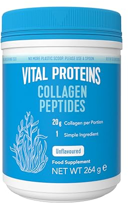 Vital Proteins Collagen Peptides Powder Supplement (Type I, III), Unflavoured Hydrolyzed Collagen-Hair, Skin, Nail Support Supplement, Paleo, gluten free, Non-GMO, 20g per Serving 264g Canister, 1Pack