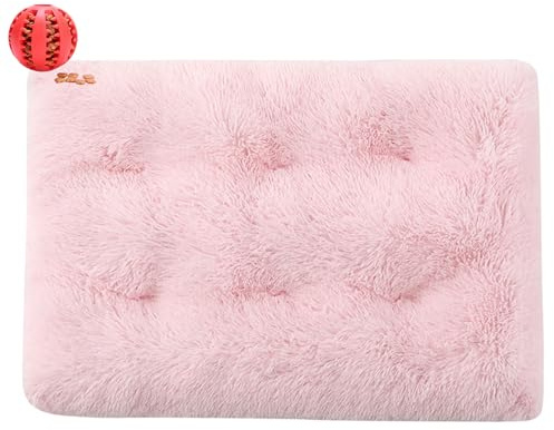 DOTBUY-SHOP Cuccia Cane Interno Rettangolare, Peluche Cuccia Gatto e Cane Cuscino per Cani, Lavabile e Morbido Cuscino per Animale Domestico, per Grandi Gatti e Cani (55X40cm,Rosa Chiaro)