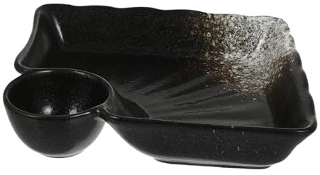 MAGICLULU 1pièce Assiette à Sushi Et Raviolis Céramique Avec Bol à Vinaigre Design Élégant Pour Servir Divers Plats Matériau Résistant Aux Températures Et Aux Acides Facile à