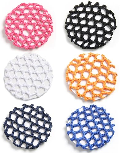 LOZTBUE 6 Stück Haarnetze, Haarnetze Frisuren, Haarknotennetze, Ballettknotennetze, Kristall Haarnetze, Ballett Haarnetze, Ballettmädchen Brötchen, Brötchennetze