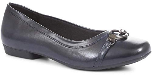 Pavers Slip-On Ballerina Pumps - Navy Size 5