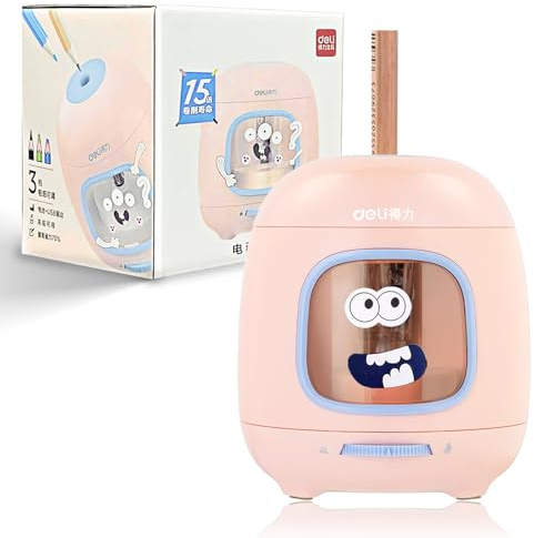 Electric Pencil sharpener,2 Years Warranty,Battery/2A USB Powered,5000 Times for Blade,Suitable for 6.5-8mm Pencil Sharpener,Automatic Pencil Sharpeners for Kids,School, Home, Office, Classroom (Pink)