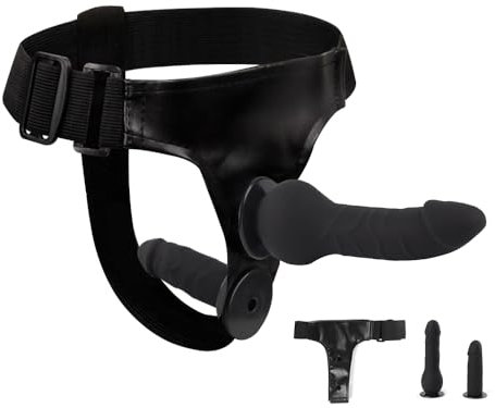 GKLWEJ Strap on per le Donne, Regolabile Strap-on Pene per le Donne, Strap on Doppio Dildo con 2 Dildo in Dilicone, per Uomini Donne Coppia di Giocattoli del Sesso Set