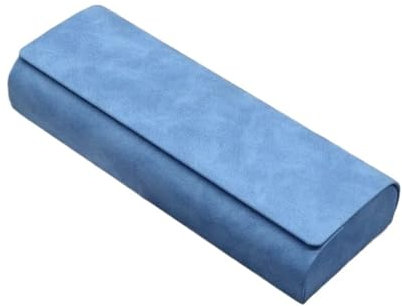 Etui Lunettes Étui à lunettes à coque rigide for hommes et femmes, étui à lunettes en cuir PU Portable Anti-extrusion, boîte de rangement for lunettes de soleil, pochette pliante for lunettes(Blue)