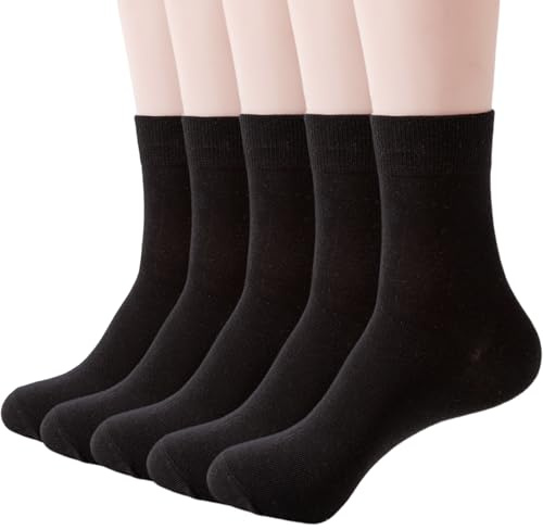 Wamicu Calzini Donna, 5 Paia Calze Donna Cotone, Calzini Morbide e Traspiranti per Lavoro, Sport, Casa