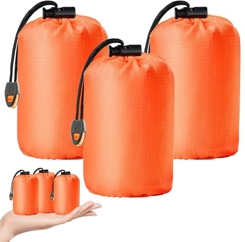 Bivvy Bag, Ultralight Emergency Sleeping Bag: Pack of 3 Emergency Blanket, Waterproof, First Aid Rescue Blankets, Survival Emergency Sleeping Bag, Emergency Tent Cold Protection, Survival Emergency