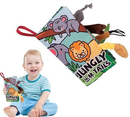 Libro Suave | Libro de Sonidos Crujientes | Juguete Sensorial con Texturas de Jungla y Marino, Juguete Interactivo para Desarrollo Temprano de Bebés y Niños