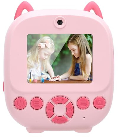 Barnkamera Instant Print, 2,4 Tum Skärm 48MP Instant Camera, 1080p HD Utskrivbar Kamera, för 3 Till 12 år Gamla Barn, Termisk Tryckning Dual HD -Kamera Kraftfull Batteritid (Rosa)