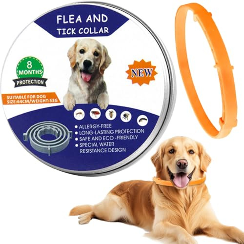 KOQAIIZ Collar Antiparasitario Perros, Collares Adesparasitante Perros Impermeables Ajustables, Dura 8 Meses