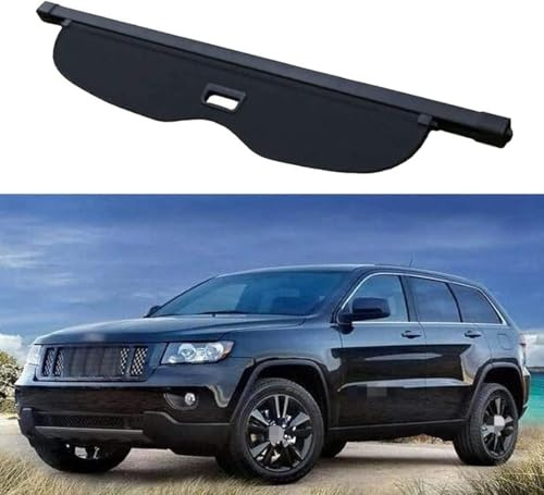 WEIQQI pour Jeep Grand Cherokee 2017-2020 Cache-Bagages, Housse Colis Cargo Couverture De Cargaison Étagère Arrière Rétractable De Coffre