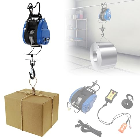 MAIMAILE Paranco Elettrico di Sollevamento da 250/300/500 kg, Argano Elettrico Portatile, 19 M/min, Motore in Rame da 1600/1700/1800 W, Limite di Sicurezza a 360°, Controllo a Sospensione E Supporto