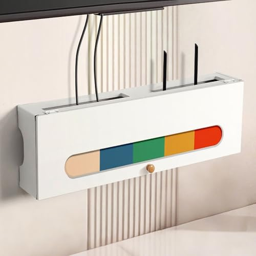 Wall Mounted WiFi Box Hider - Decorative Wireless Router Shelf Media Projector Stand & Cable nizer for Bedroom & Living Room - Stylish Storage Solution (60cm/23.6in)