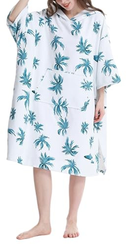 Nucelit Bata cambiadora de microfibra con capucha, poncho para surf, playa, natación, traje de neopreno