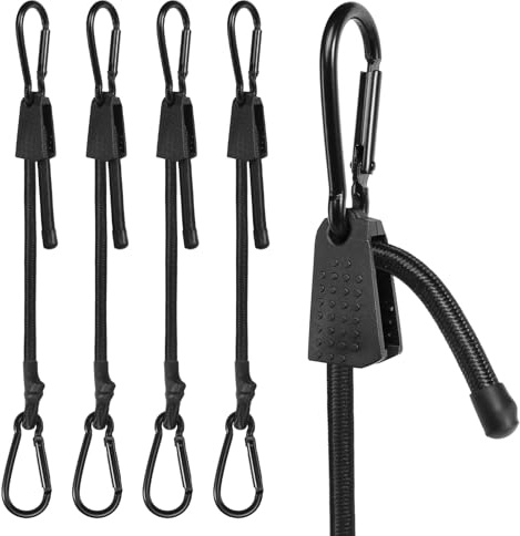 Spanngummi mit Karabiner, 4 Stück 100cm Expander mit Haken Verstellbar, Extra Stark Gummispanner GepäCkspanner für Sonnensegel Gartengeräte Auto Gepäcktransport