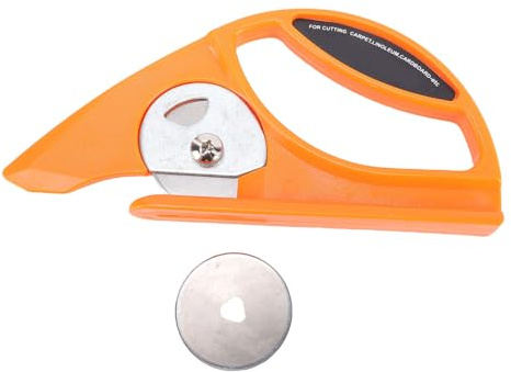 Fafeicy Roterande Skärare, Blad i Rostfritt Stål med Ergonomiskt Handtag för Matta Tyg Tapeter Kartong Läder